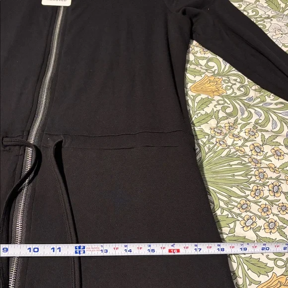 By Tess Maxi Hoodie Black Long Sleeve Zip Front Dress XS - Picture 15 of 16